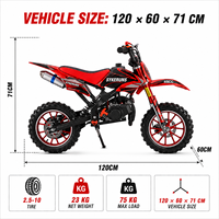 Motor Trail Mini 49CC Off Road, Mesin Berpendingin Udara, Starter Tarik, Rem Cakram, Penggerak Rantai