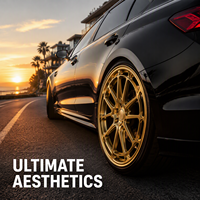 Jantes Mforged Premium Gold Multi-trous haute performance avec design à rayons ouverts pour marques de véhicules personnalisées et applications de rechange