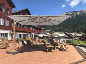 9 FT Modern Solar Powered Aluminum Patio Umbrella LED <b>Lights</b> <b>Push</b> Button Tilt Outdoor Furniture for Garden Deck Hotels Beaches - Product Image 6