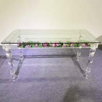 Hochzeitszubehör Maßgefertigte Transparente Geister-Hochzeitsmöbel Braut und Bräutigam Acryl Outdoor-Esstisch für Veranstaltungen