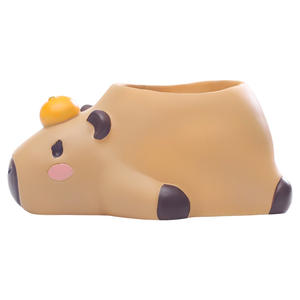 Kapibara da giardinaggio all'aperto e Set decorativo da tavolo creativo vaso di fiori carnoso in resina divertente piantatrice capibara - Product Image 1