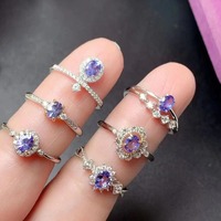 Bague en Tanzanite Naturelle de Haute Qualité, Coupe Ovale, Style Classique, avec Symbole Tetragrammaton, Idéale pour Mariage ou Soirée – Approvisionnement Direct Usine