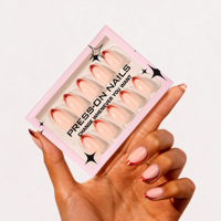30 pièces de faux ongles en acrylique à presser, style français, faux ongles de haute qualité, faux ongles en amande, étui pour faux ongles, étiquette privée, faux ongles à presser