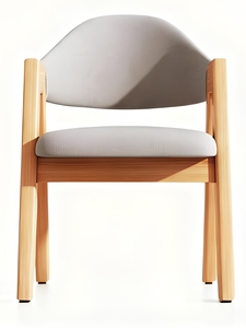 Silla de Comedor Moderna Japandi de Roble Macizo con Respaldo Curvo Desmontable y Reposabrazos de Madera Integrados para Hogar, Cafetería, Comedor y Sala de Estar - Product Image 4