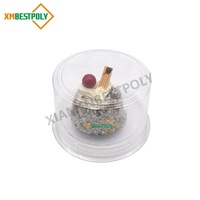 Récipient en plastique jetable rond de gâteau de dessert personnalisé boîte d'emballage blister transparent de gâteau de mochi