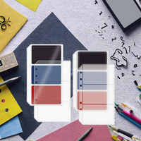 A6 Chargement Intérieur Transparent PVC Argent Enveloppe Pochette Zipless Loose Leaf Binder Pocket Cash Enveloppes Zipperless Double Sides Poches