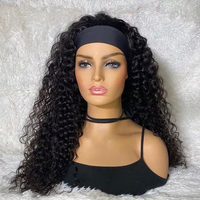 Perruques à bandeaux en cheveux humains de qualité supérieure, vente en gros, perruques noires lisses et naturelles à prix abordable avec bandeau