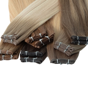 Extensiones de Cabello Humano Virgen Remy Europeas Invisibles para Genius Weft Highlight, Cabello Brasileño y Ruso, al por Mayor, Rubias y Negras, de Una Sola Pieza - Product Image 1