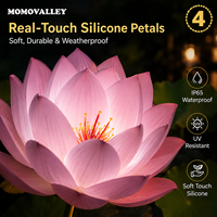 Lumière LED de jardin en forme de lotus, étanche, alimentée par courant alternatif 12V, avec effet de pétales dynamiques en silicone réaliste
