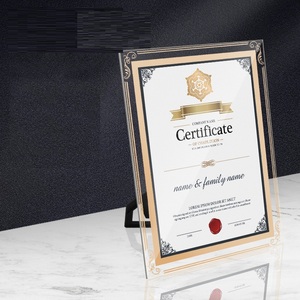 Cadre de certificat d'honneur A4 Cadre de certificat d'attribution Cadre suspendu mur cristal verre table A5 Lettre d'autorisation Photo <span class=keywords><strong>Fr</strong></span> - Product Image 6