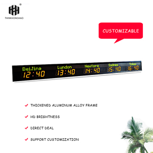 Reloj de Pared con 5 Zonas Horarias, Reloj de Pared Digital para Hotel, Reloj de Pared Digital Eléctrico - Product Image 3