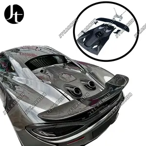 Dry Carbon Fiber Body Kit Rear Trunk Roof Cover Boot Lid Tail Trim Rear Spoiler Exhaust For McLaren 540C 570S to 600LT Style