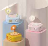 Phonographe avec 60 cartes d'histoires, veilleuse, rechargeable USB-C, jouet éducatif personnalisable pour enfants, alimenté par piles