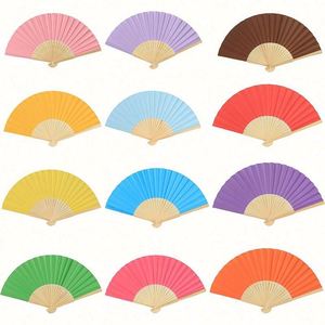 Éventail pliant en bambou blanc, style art populaire, cadeau souvenir pour mariages, décoration sculptée DIY avec modèle de peinture personnalisée pour usage professionnel - Product Image 5