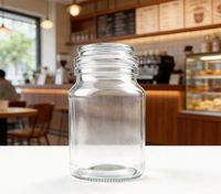 Pot de conservation en verre transparent de qualité alimentaire, récipient à café réutilisable en verre pour grains de café, noix, emballage d'aliments secs