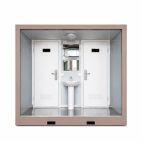 Cabine de toilettes double modulaire portable pour hommes et femmes, option de salle de bain publique préfabriquée accessible disponible