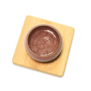 Wholesales Round Custom Logo Wine Coaster Bamboo Rubber Suction Cup Coasters for Drink