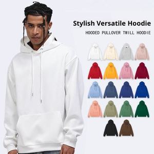 Herren Kapuzenpullover Einfarbig mit Gesticktem Logo Lässiger Fleece-Hoodie Regular Fit Herbstkleidung Übergroße Herren-Hoodies - Product Image 4