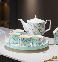 Service à thé en céramique de luxe - Cadeau de mariage et de pendaison de crémaillère - Style luxe léger - Ensembles pour le thé et le café