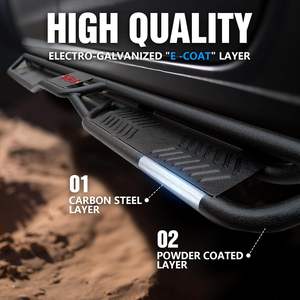 Marchepieds latéraux en acier au carbone YZONA pour Chevrolet/GMC Silverado 1500/2500 HD/3500 HD (2019-2026) (à l'exception de 2019) - Product Image 4