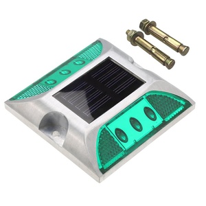 Luz Solar LED para Señalización Vial IP68 Impermeable, 6 LED, Verde, Advertencia de Tráfico, Luz de Calle, Ojo de Gato, Iluminación Exterior - Product Image 1