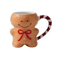 Smile Gingerbread Man Shaped Design Tasse en céramique Décorations et cadeaux de style Noël en gros