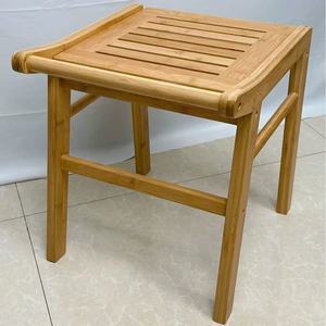 Tabouret de salle de bain en bambou 38x40x43cm, siège de douche en bois, tabouret de bain multifonctionnel - Product Image 2