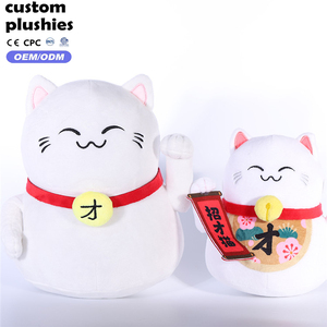 Juguete de Peluche Tradicional Maneki Neko, Gato de la Fortuna Blanco Premium, Muñeco de Peluche, Regalo Significativo para Amigos y Familiares - Product Image 1