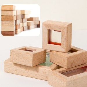 Montessori Educational Sensory Blocks Wooden Building Blocks Sand Beads Liquid 20-Piece Educational Toy for Toddlers Early - Product Image 5