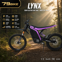 Moto tout-terrain électrique pour adultes 79BIKE 72V 40Ah 10KW Enduro 85KMH Vitesse maximale Batterie au lithium Puissance de pointe Vente en gros
