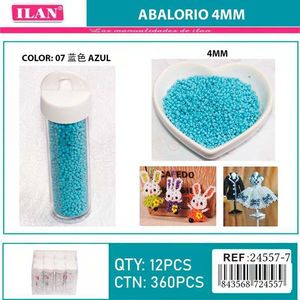 Ilan Abalorio Cuentas Azules de 4 mm para Manualidades y Joyería - Product Image 2