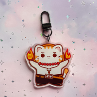 Porte-clés en acrylique personnalisé avec impression holographique de charme anime en forme de cœur