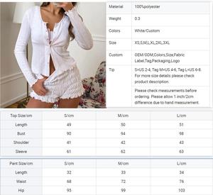 Conjunto de Dos Piezas de Cárdigan de Moda QINSI, Pijama de Manga Larga con Pantalones Cortos, Conjunto de Pijama con Cuello Redondo y Estampado de Corazón para Mujer - Product Image 6