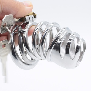FRRK-15B Jaula de Castidad Masculina Grande de Acero Inoxidable, Jaula de Castidad Resistente y Cómoda con Candado, Jaula para Pene Grande BDSM para Hombres - Product Image 2
