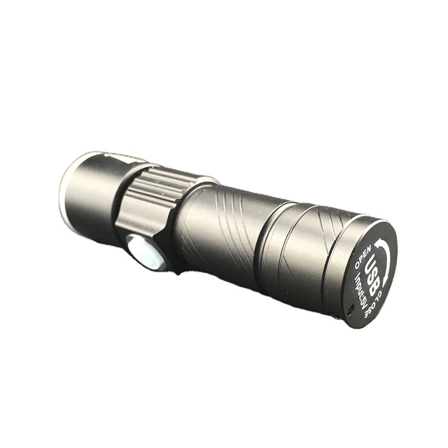 2021 Aluminum 18650 Emergency Pocket Led Manual Usb Mini High Power Rechargeable Tactical Led Flashlight with IP54 Strobe