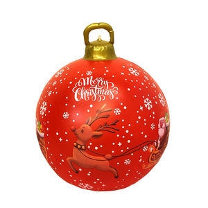Bola Inflable de PVC de 23.6 Pulgadas, Moderna, Ecológica e Impermeable, con Diseño de Reno Tirando de un Carro, para Decoración Navideña del Hogar y Jardín - Product Image 1