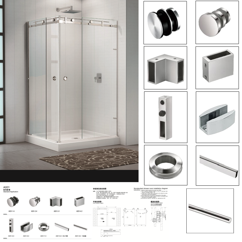 Luxury Frameless Glass Sliding Shower Room Set by Everreign