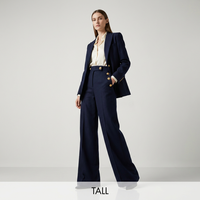 Pantalon élégant pour femmes avec boutons dorés, jambes extra longues, haute qualité, fabricant en gros sur mesure, ODM