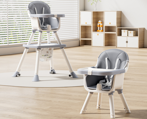 <span class=keywords><strong>Chaise</strong></span> haute multifonctionnelle 6-en-1 en plastique pour bébé avec hauteur réglable pour 0-12 mois, siège de repas portable pour tout-petit - Product Image 4