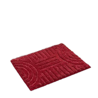 Tapis de bain rouges SHACOS 16x24 pouces, extra doux, absorbants, en microfibre, rembourrés, fabriqués à la machine, antidérapants, lavables, tapis de bain shaggy