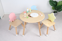 Ensemble de table et chaise en bois pour enfants, table de jeu pour enfants, table ronde en forme de tête de crayon + combinaison de chaise