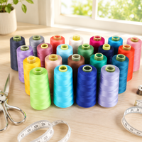 Fil à coudre en polyester 100% 3000Y, plus de 2000 couleurs arc-en-ciel, haute ténacité, teinté, pour machine à coudre
