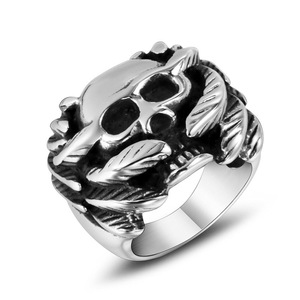 Winged Skull <b>Ring</b> For <b>Men</b> Gothic Style <b>Silver</b> Tone Jewelry Gift - Product Image 1