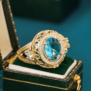 T0966 Anello da Donna in Oro Massiccio 18K con Diamante Taglio Ovale Colore D Naturale Gioiello di Fidanzamento - Product Image 5