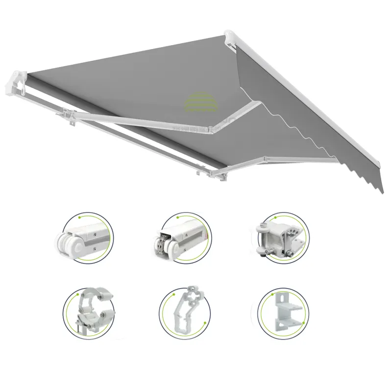 Wholesale Manual / Electric Retractable Awning Replacement Part Sunshade and Waterproof Retractable Awnings Accessories
