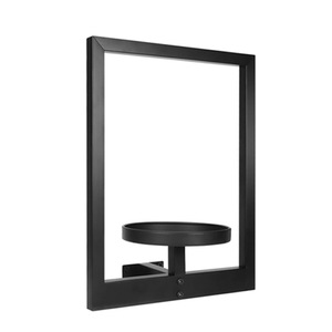 Étagère murale pour fleurs en métal noir à un seul niveau pour salle de bain - Product Image 1