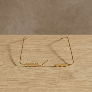Gold Plated Brass Rimless Facelet Wavy Half <b>Frame</b> Lightweight Optical <b>Frame</b> for Women - Product Image 2