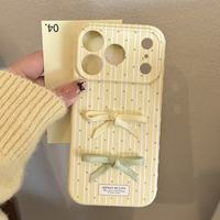 Coque de téléphone en TPU à pois, rayures et nœuds, nouvelle collection, pour iPhone 17 Pro Max, 16, 15, 14, 13, avec accessoire de préhension inclus