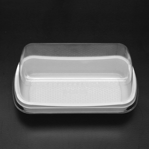 Cơ sở màu trắng rõ ràng có nắp đậy Pet vỉ Khay bánh bao bì tròn góc hộp chống trượt kết cấu <span class=keywords><strong>pandan</strong></span> dừa CuộN container - Product Image 2