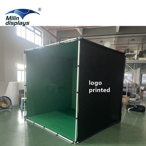 ขาตั้งฉากหลังทรงลูกบาศก์สำหรับสตูดิโอถ่ายภาพวิดีโอเกม <span class=keywords><strong>VR</strong></span> และการแสดงสดสีเขียวโครมเนย์ - Product Image 6